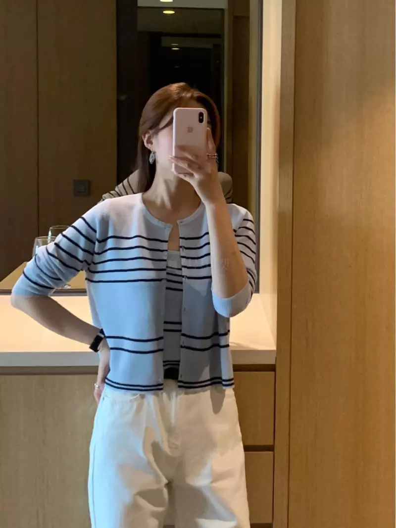 Vannuvo - Korean Women Fashion - #restrostyle - Linen Stripes Sleeveless Top Bottom Set - 12