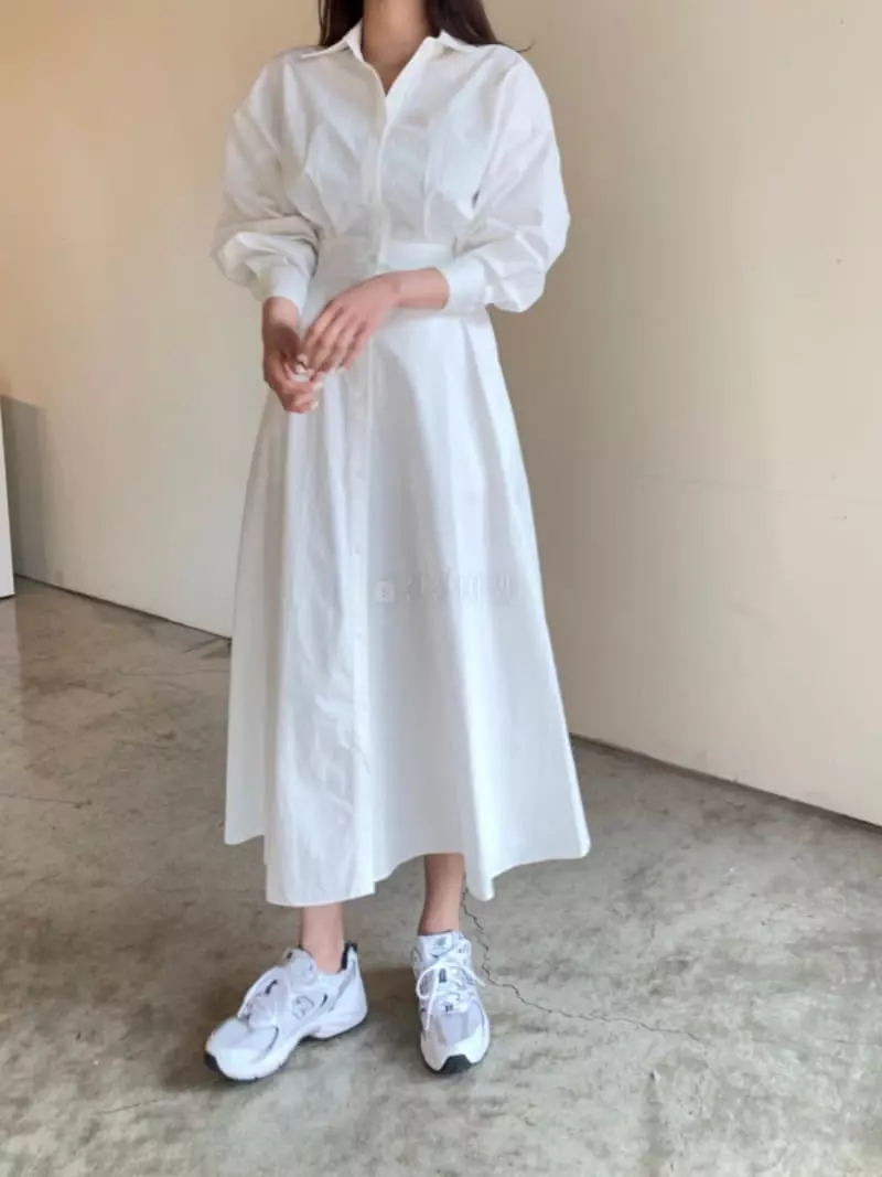 Vannuvo - Korean Women Fashion - #womensfashion - Shirt Long One-piece - 2