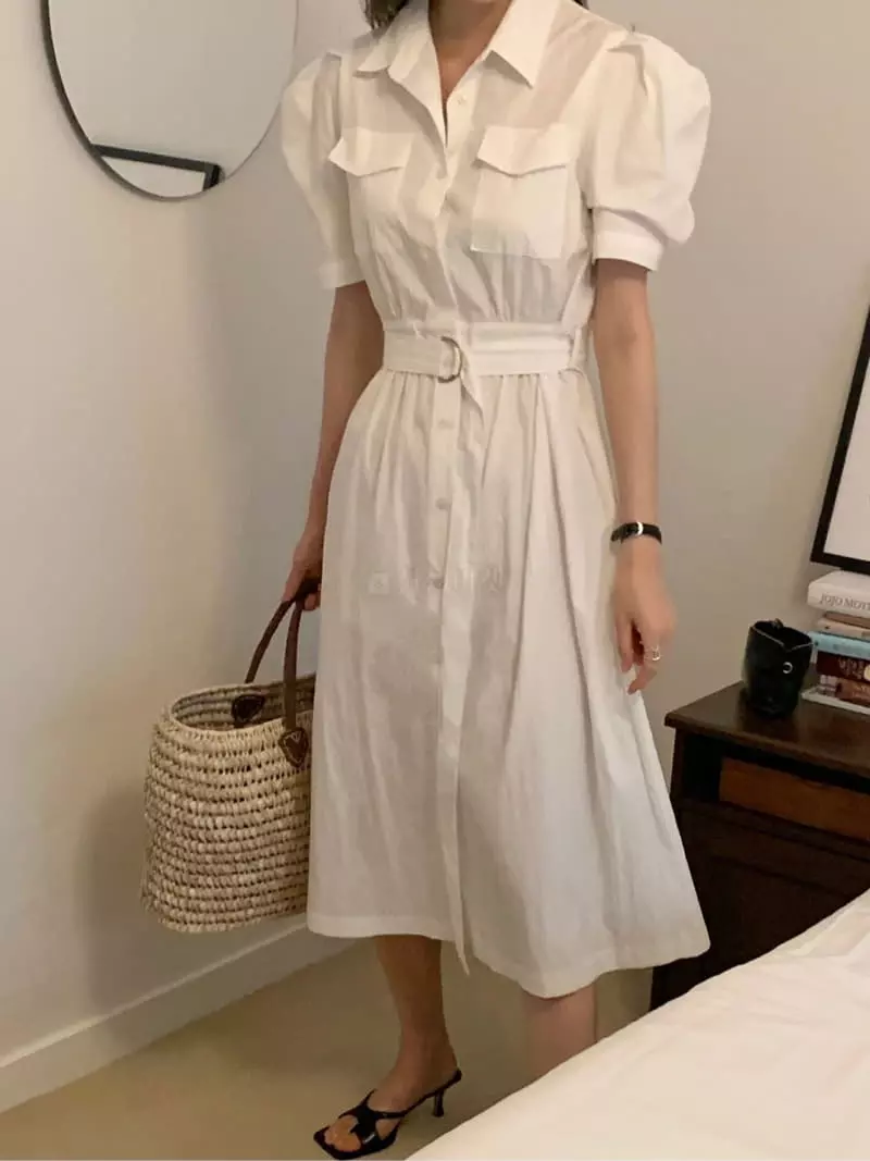 Vannuvo - Korean Women Fashion - #womensfashion - More Shirt Pocket One-piece - 2