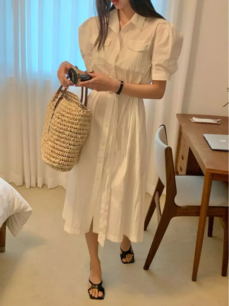 Vannuvo - Korean Women Fashion - #momslook - More Shirt Pocket One-piece - 4