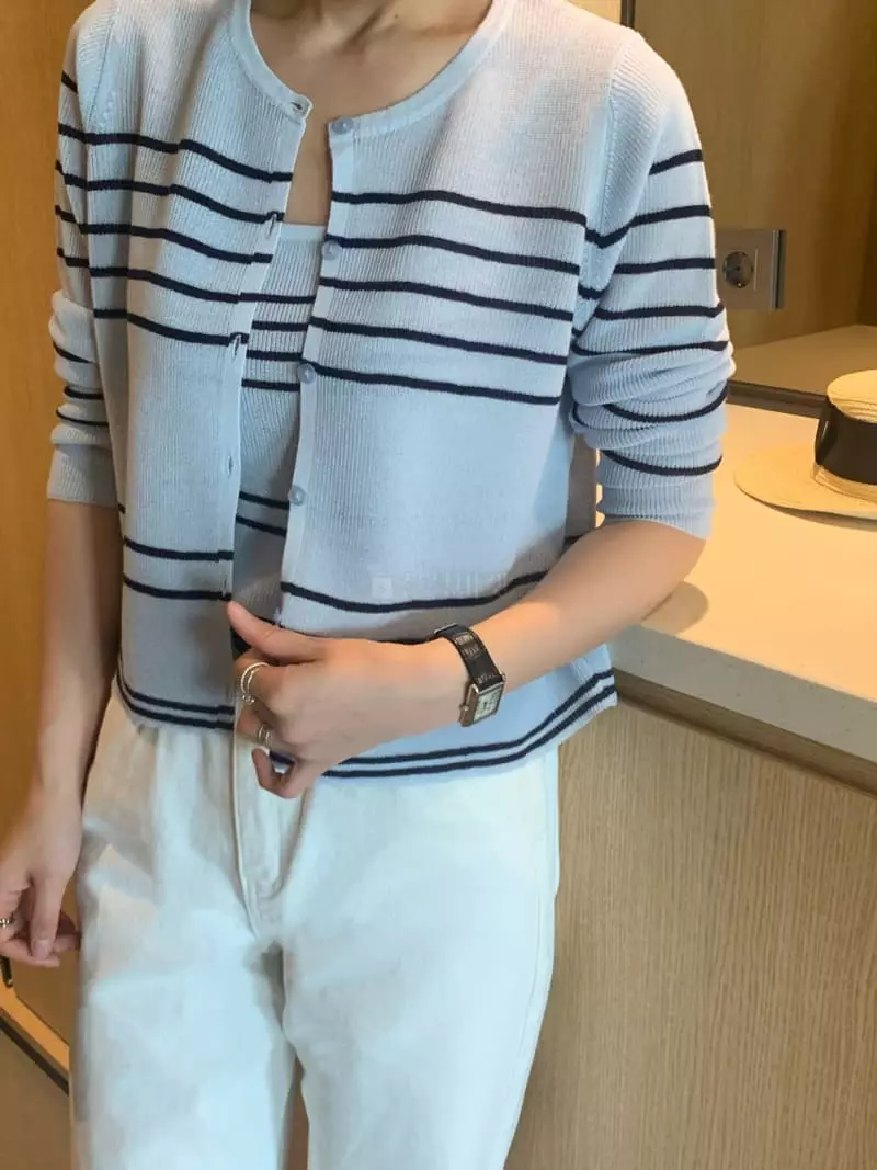 Vannuvo - Korean Women Fashion - #womensfashion - Linen Stripes Sleeveless Top Bottom Set - 8