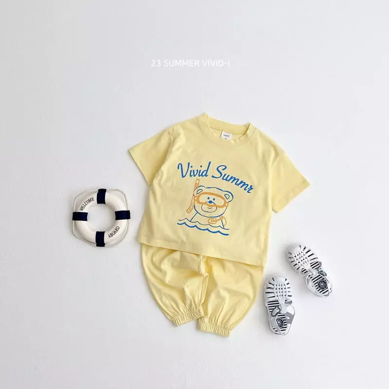 Vivid I - Korean Children Fashion - #Kfashion4kids - Jamsu Bear Tee - 7