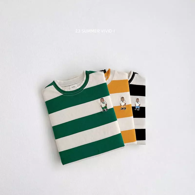 Vivid I - Korean Children Fashion - #Kfashion4kids - Big Stripes Tee - 11