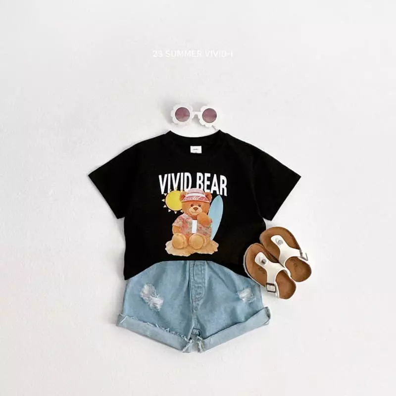 Vivid I - Korean Children Fashion - #Kfashion4kids - Sun Cap Bear Tee - 10