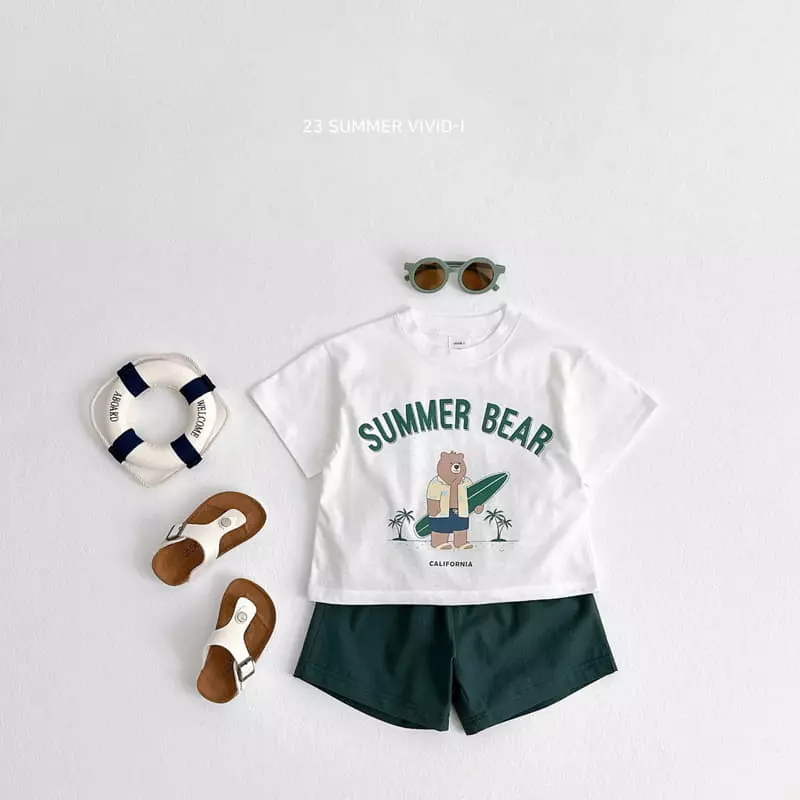 Vivid I - Korean Children Fashion - #Kfashion4kids - Surfer Bear Tee - 2