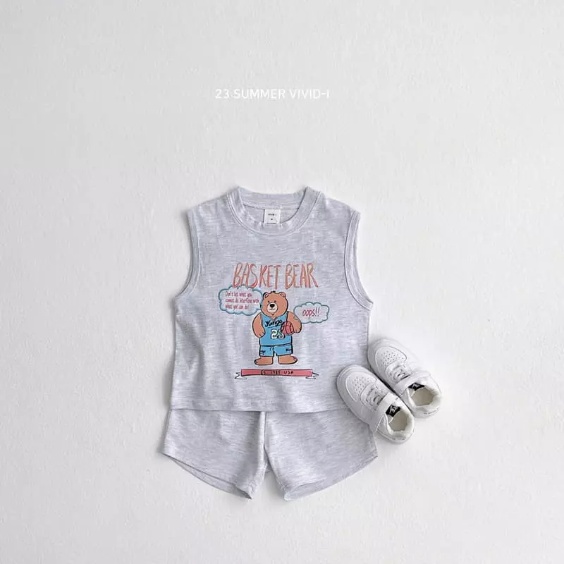 Vivid I - Korean Children Fashion - #Kfashion4kids - Basket Top Bottom Set - 3