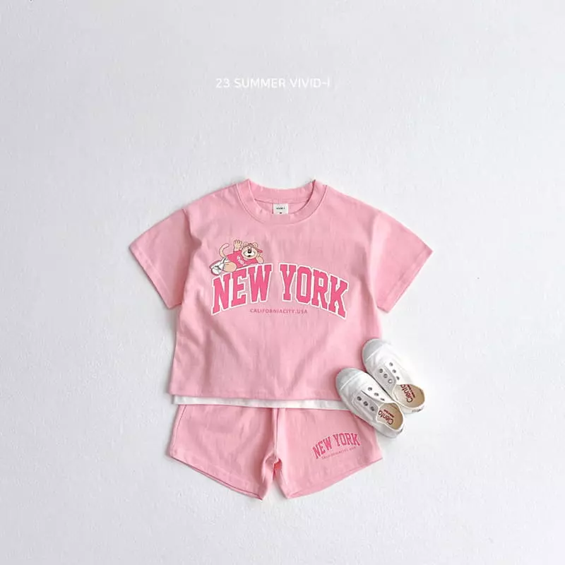 Vivid I - Korean Children Fashion - #Kfashion4kids - Basket Tigher Top Bottom Set - 2
