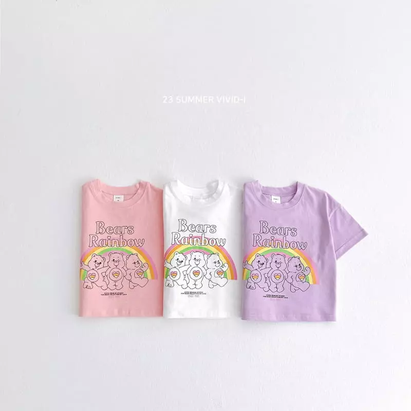 Vivid I - Korean Children Fashion - #childofig - Rainbow Bear Tee - 2