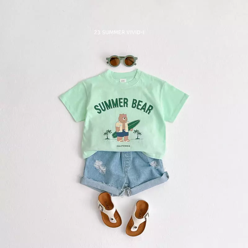 Vivid I - Korean Children Fashion - #childofig - Surfer Bear Tee - 7