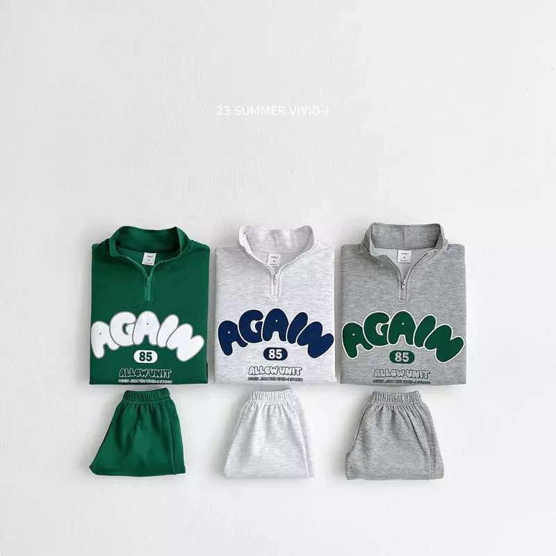 Vivid I - Korean Children Fashion - #childofig - Again Top Bottom Set