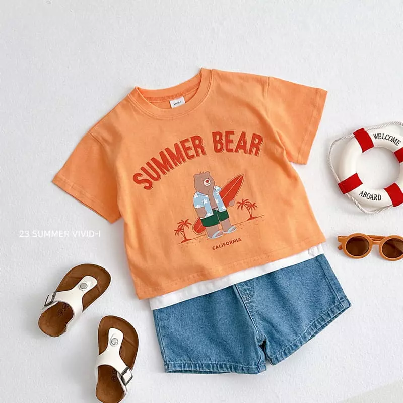 Vivid I - Korean Children Fashion - #childrensboutique - Surfer Bear Tee - 9