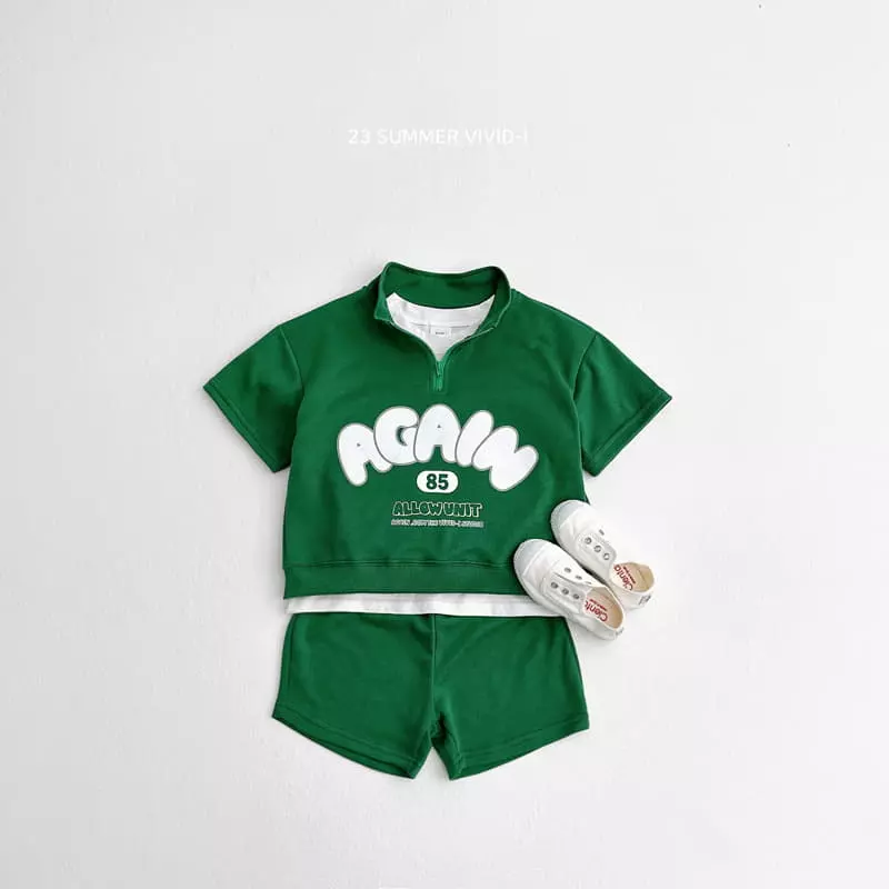 Vivid I - Korean Children Fashion - #childrensboutique - Again Top Bottom Set - 2