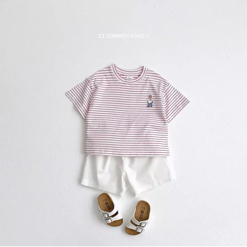 Vivid I - Korean Children Fashion - #designkidswear - Stripes Bear Tee - 6