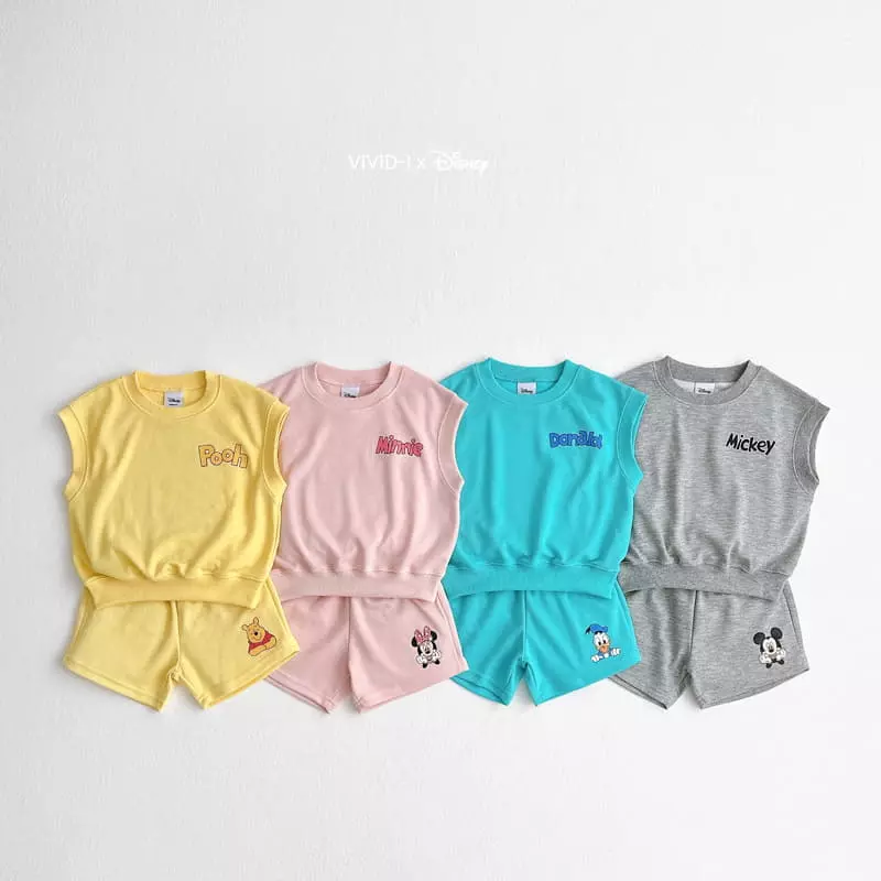 Vivid I - Korean Children Fashion - #designkidswear - D Vest Top Bottom Set - 2