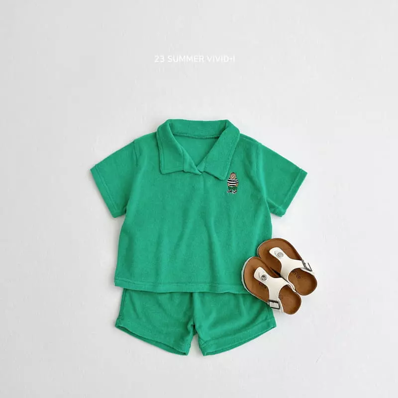 Vivid I - Korean Children Fashion - #childrensboutique - Towel Top Bottom Set - 4