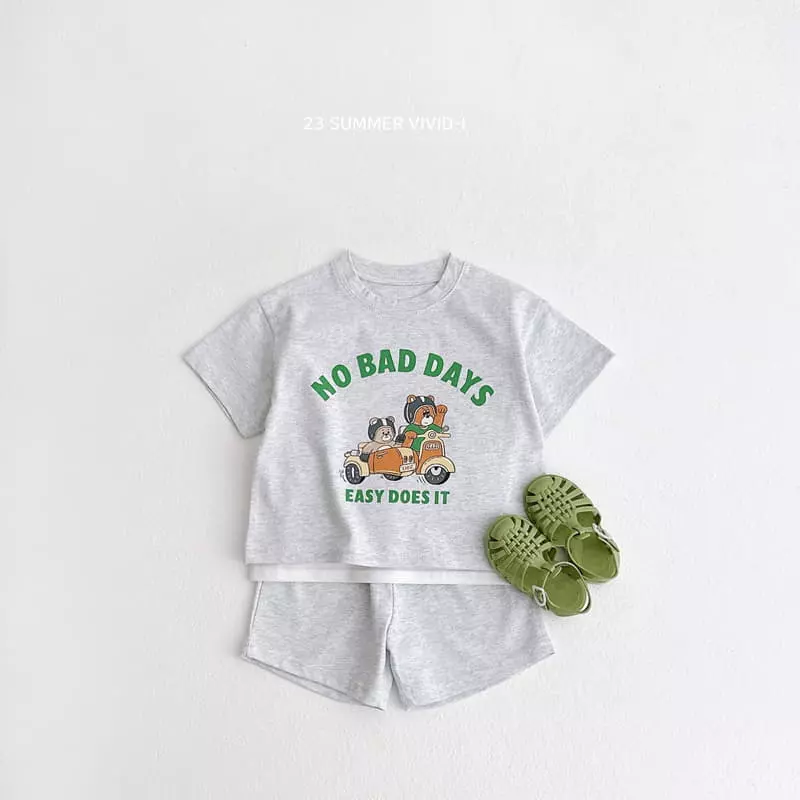 Vivid I - Korean Children Fashion - #designkidswear - Couple Bike Top Bottom Set - 4