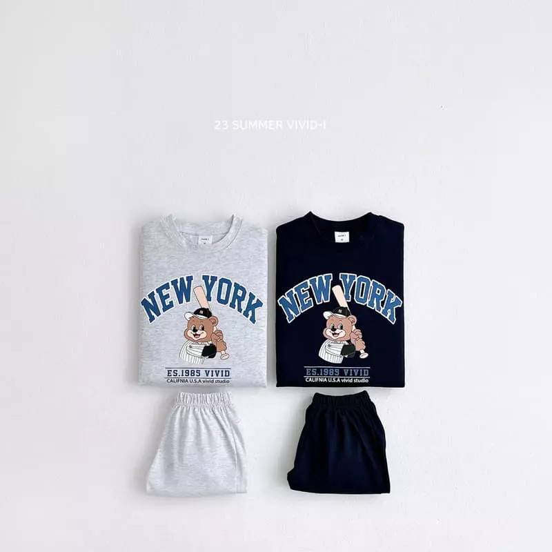 Vivid I - Korean Children Fashion - #fashionkids - Base Ball Top Bottom Set