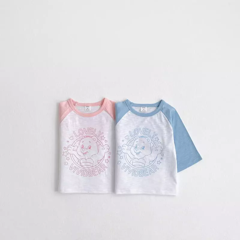 Vivid I - Korean Children Fashion - #kidsshorts - 9 Raglan Bear Tee