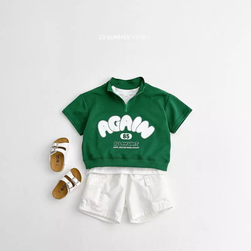 Vivid I - Korean Children Fashion - #kidsshorts - Again Top Bottom Set - 6