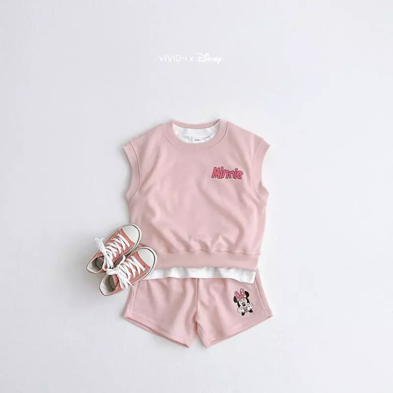 Vivid I - Korean Children Fashion - #kidsshorts - D Vest Top Bottom Set - 5
