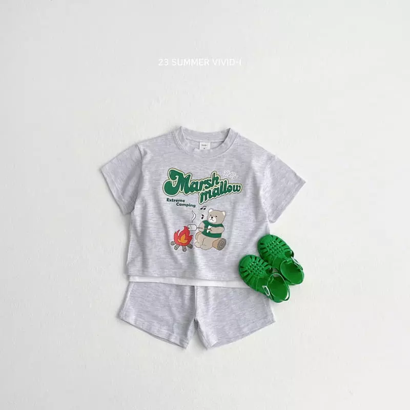 Vivid I - Korean Children Fashion - #kidsshorts - Mashmello Top Bottom Set - 3