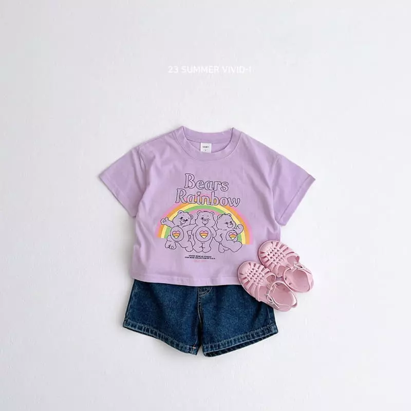 Vivid I - Korean Children Fashion - #kidzfashiontrend - Rainbow Bear Tee - 9