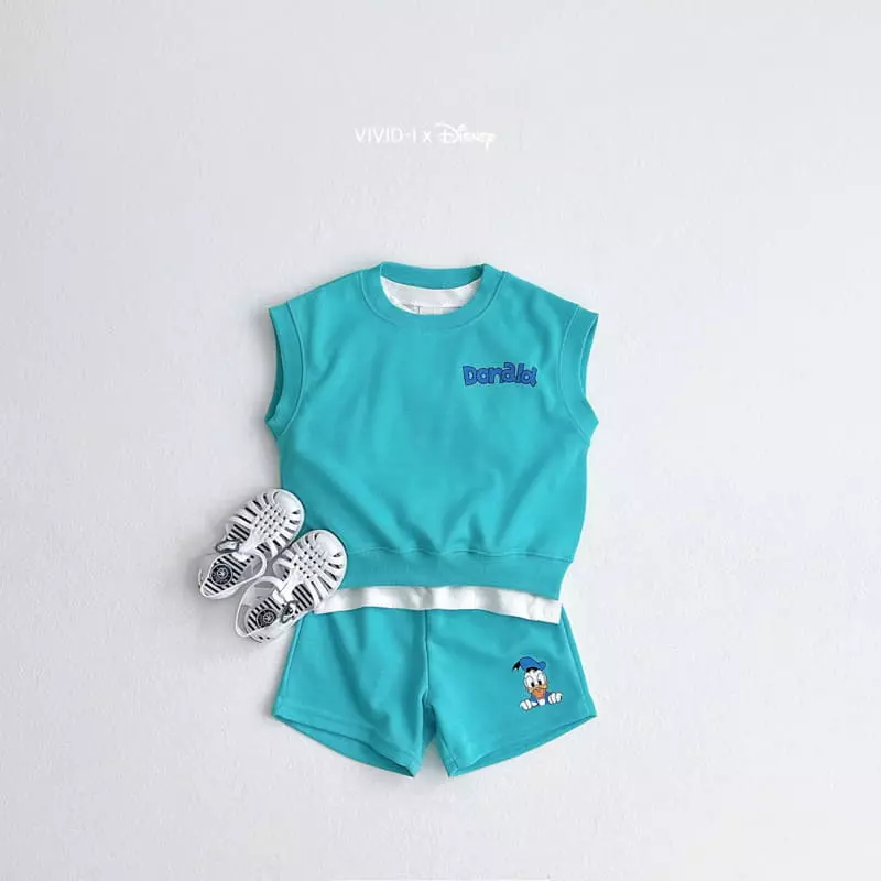 Vivid I - Korean Children Fashion - #kidzfashiontrend - D Vest Top Bottom Set - 7