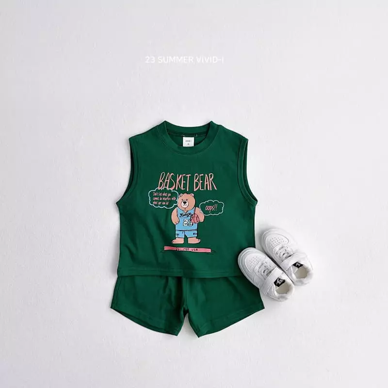 Vivid I - Korean Children Fashion - #kidzfashiontrend - Basket Top Bottom Set - 2