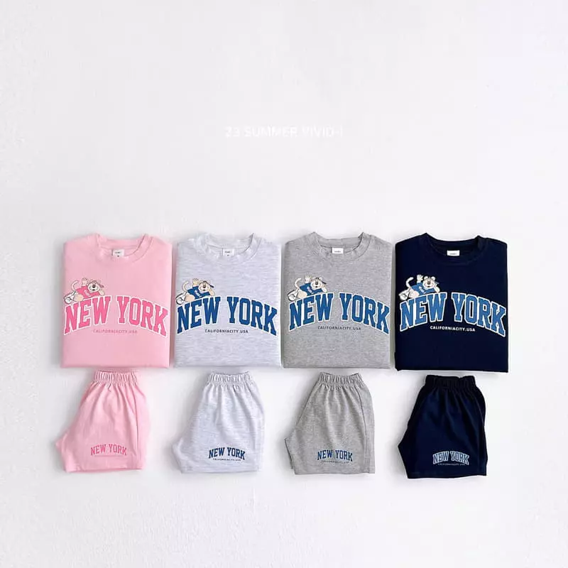 Vivid I - Korean Children Fashion - #kidzfashiontrend - Basket Tigher Top Bottom Set