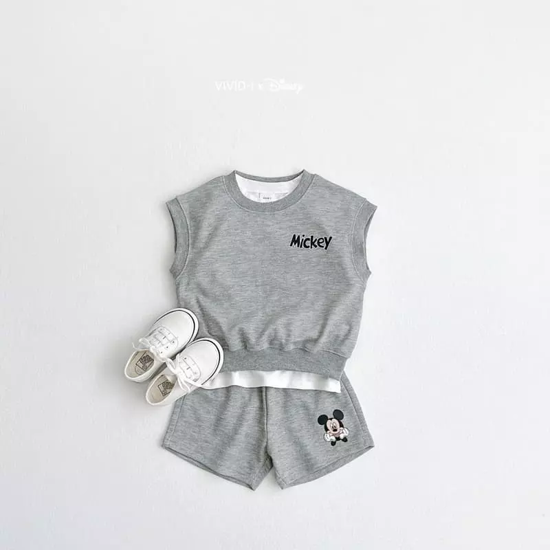 Vivid I - Korean Children Fashion - #littlefashionista - D Vest Top Bottom Set - 9