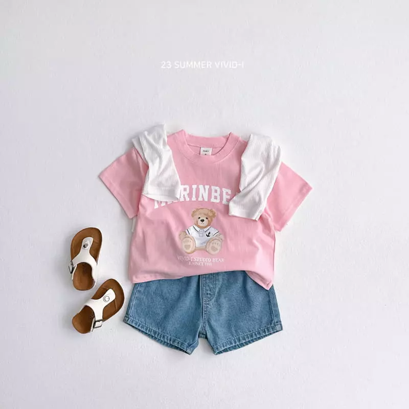 Vivid I - Korean Children Fashion - #littlefashionista - Marine Bear Top Bottom Set - 5