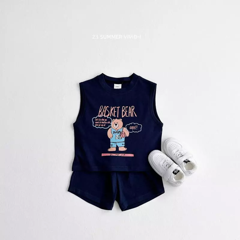 Vivid I - Korean Children Fashion - #Kfashion4kids - Basket Top Bottom Set - 4