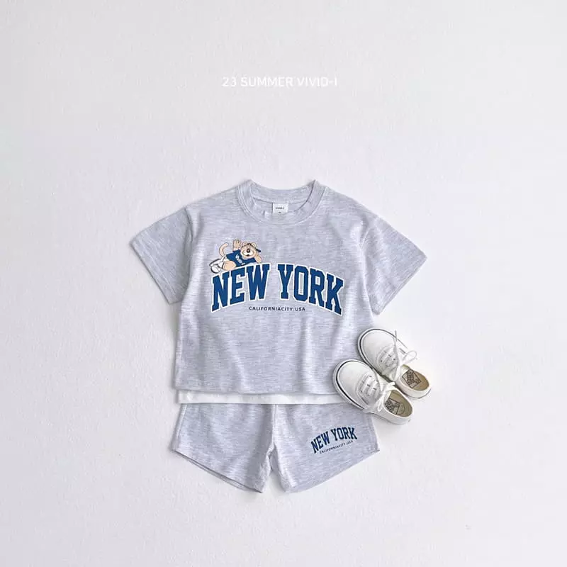 Vivid I - Korean Children Fashion - #littlefashionista - Basket Tigher Top Bottom Set - 3