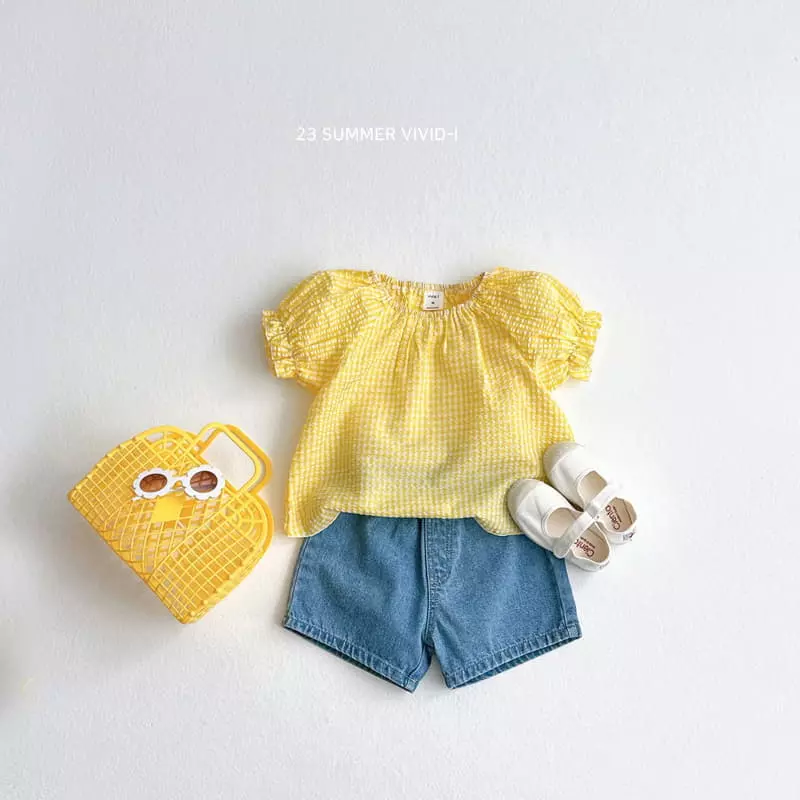 Vivid I - Korean Children Fashion - #magicofchildhood - Jijim Check Top Bottom Set - 8