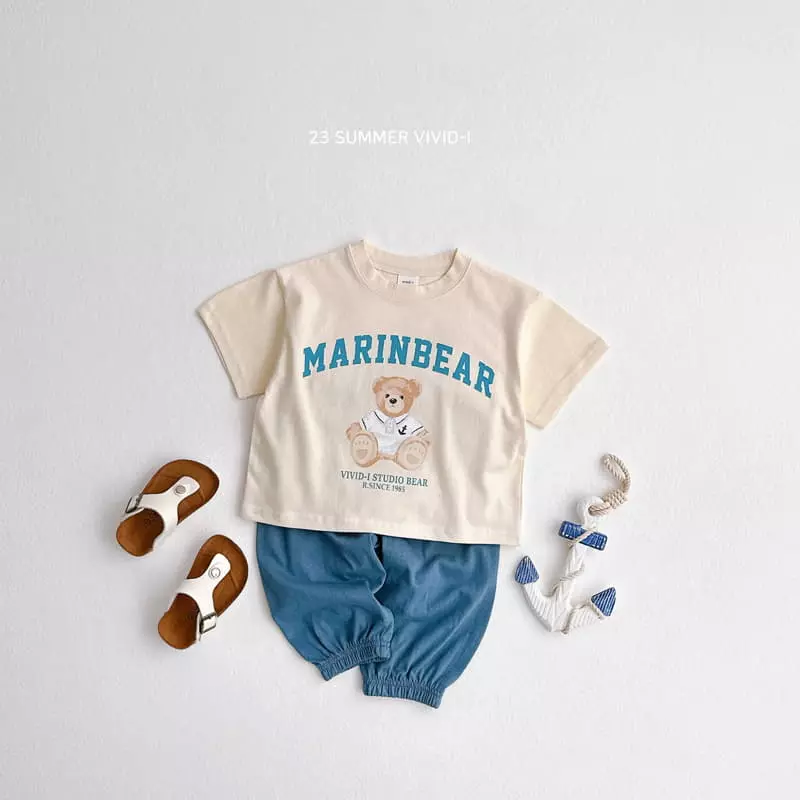 Vivid I - Korean Children Fashion - #prettylittlegirls - Marine Bear Top Bottom Set - 8