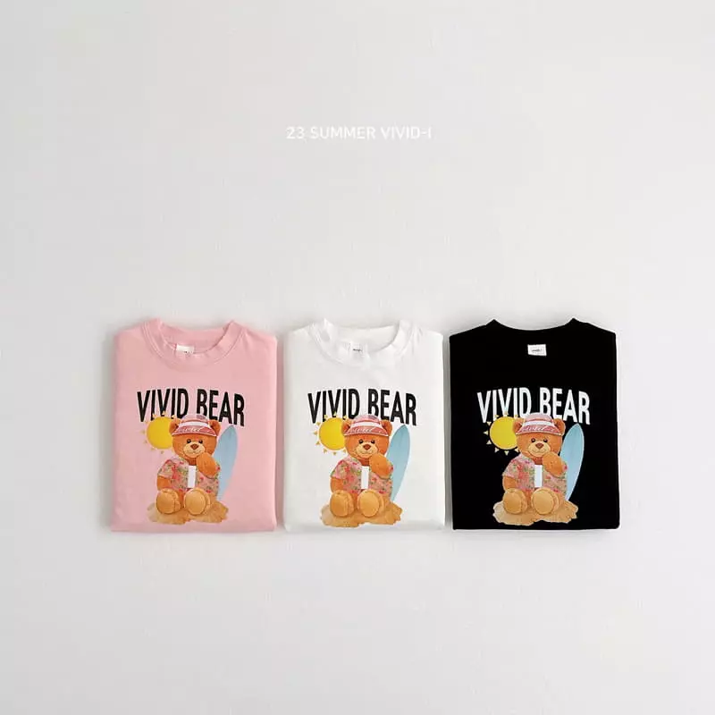 Vivid I - Korean Children Fashion - #stylishchildhood - Sun Cap Bear Tee