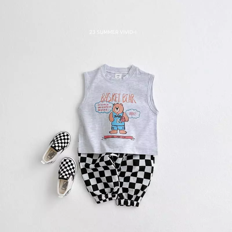 Vivid I - Korean Children Fashion - #todddlerfashion - Basket Top Bottom Set - 8