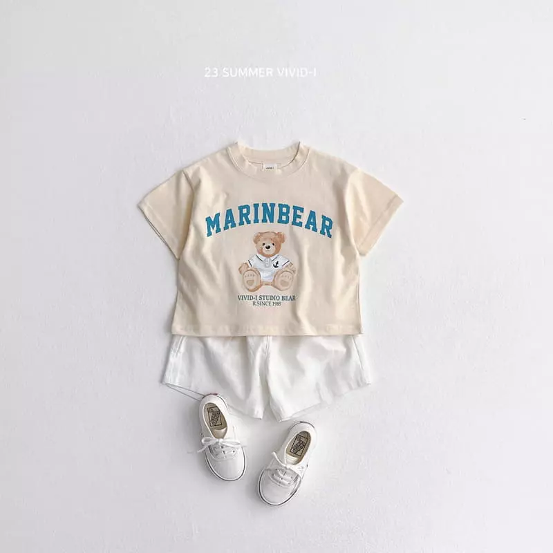 Vivid I - Korean Children Fashion - #toddlerclothing - Marine Bear Top Bottom Set - 10