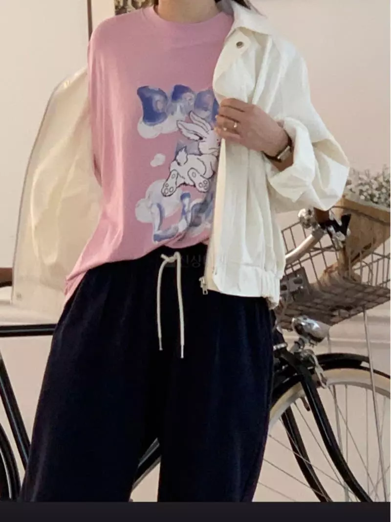 Vivie L - Korean Women Fashion - #momslook - Rabbit Tee - 2