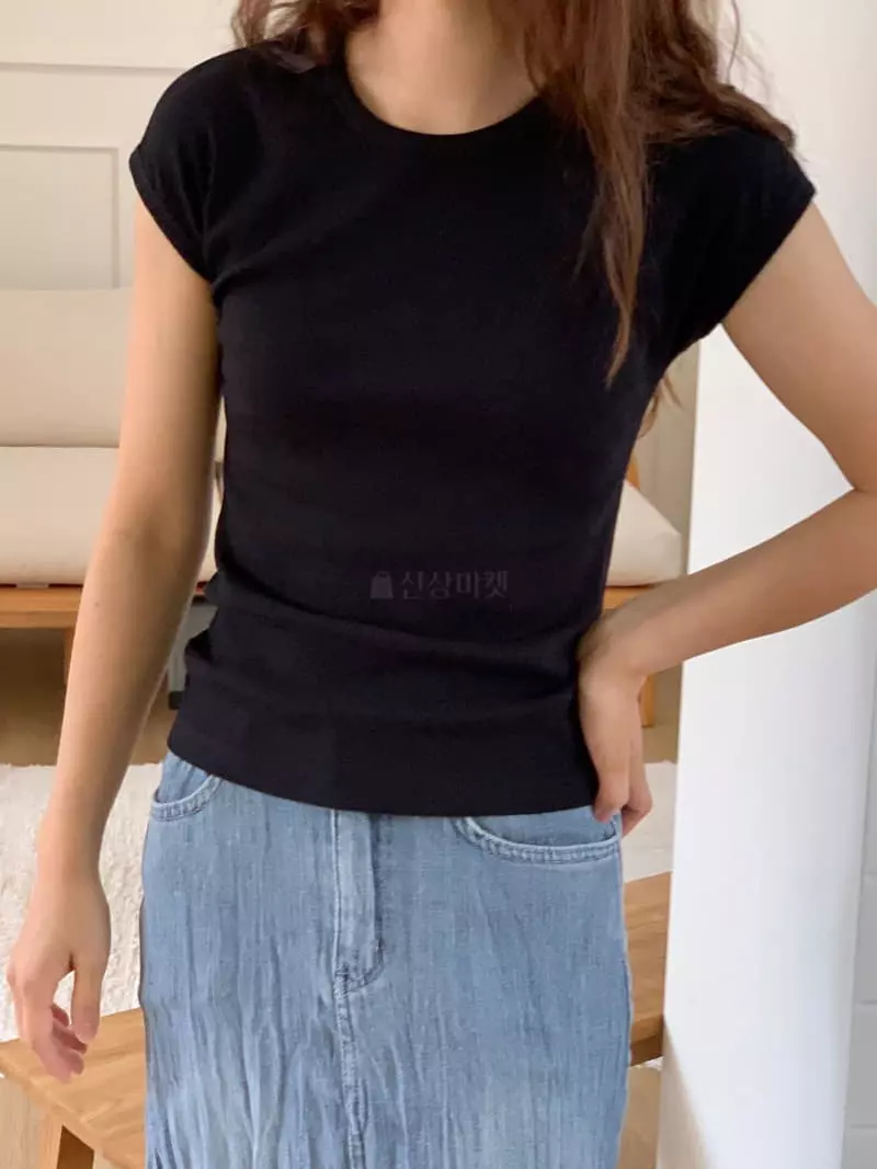 Vivie L - Korean Women Fashion - #vintagekidsstyle - Rib Tee - 4
