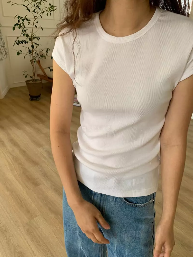 Vivie L - Korean Women Fashion - #romanticstyle - Rib Tee - 6