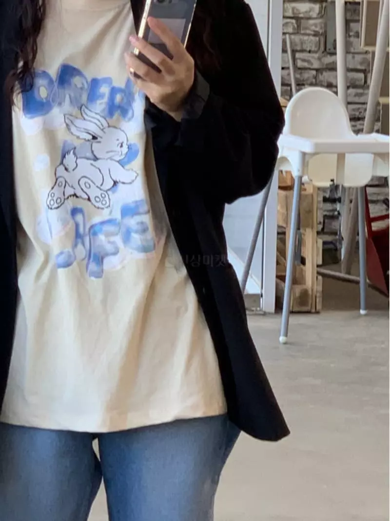 Vivie L - Korean Women Fashion - #vintagekidsstyle - Rabbit Tee - 6