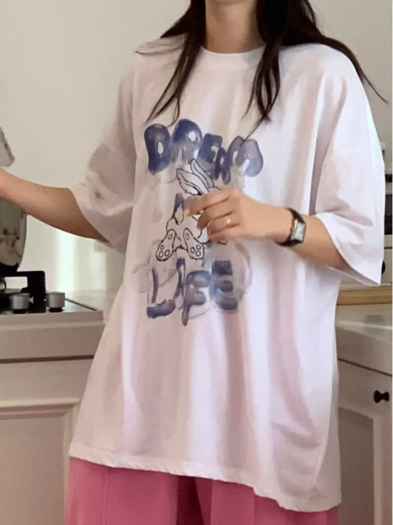 Vivie L - Korean Women Fashion - #momslook - Rabbit Tee - 4