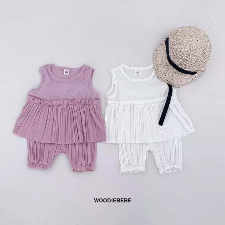 Woodie - Korean Children Fashion - #Kfashion4kids - Pleats Top Bottom Set - 7
