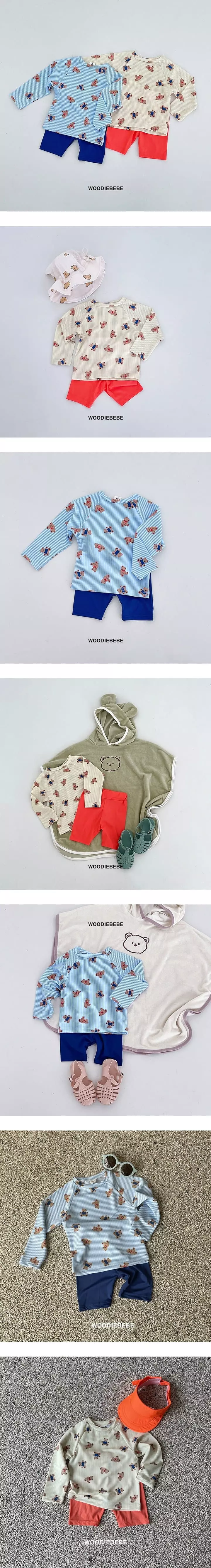 Woodie - Korean Children Fashion - #Kfashion4kids - Teddy Rashguard
