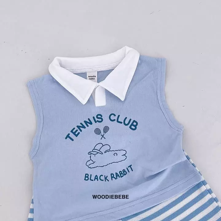 Woodie - Korean Children Fashion - #magicofchildhood - Bunny Collar Top Bottom Set - 5