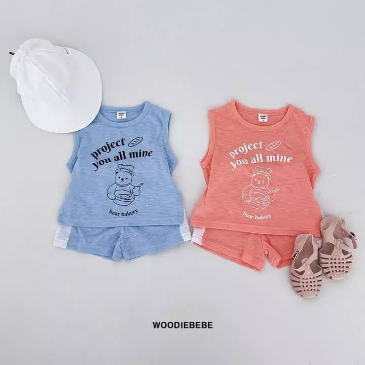 Woodie - Korean Children Fashion - #minifashionista - Cooking Top Bottom Set - 8