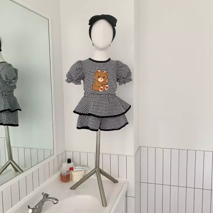 Yellow Factory - Korean Children Fashion - #minifashionista - Heart Bear Top Bottom Set - 12