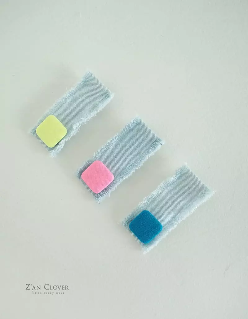 Zan Clover - Korean Children Fashion - #designkidswear - Point Denim Hairpin