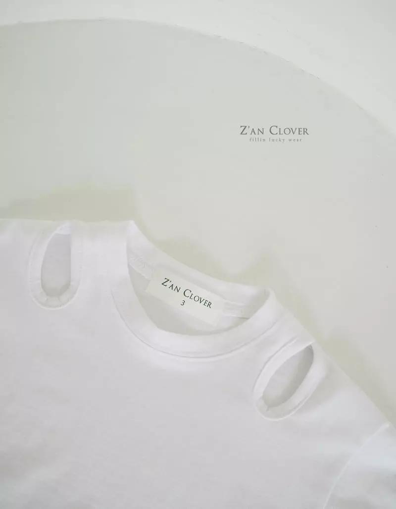Zan Clover - Korean Children Fashion - #fashionkids - Shoulder Slit Tee - 5
